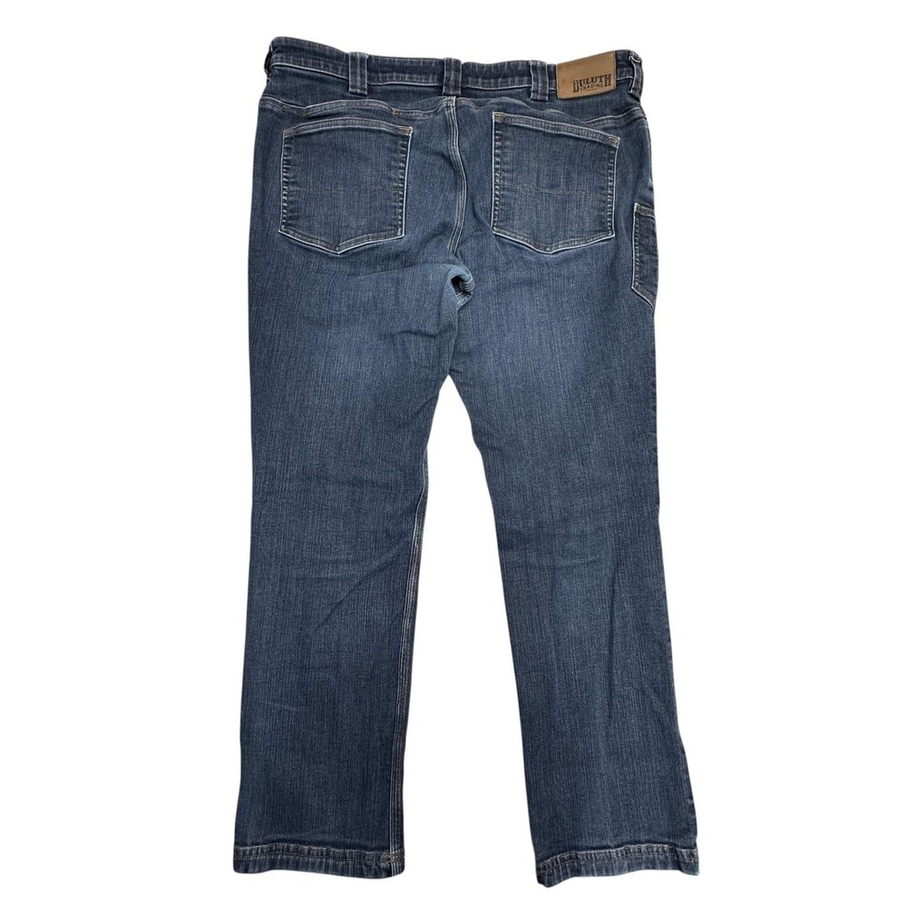Duluth Trading Co Ballroom Double Flex Jeans Mens 40x32 Blue Slim Stretch Denim - Picture 2 of 11